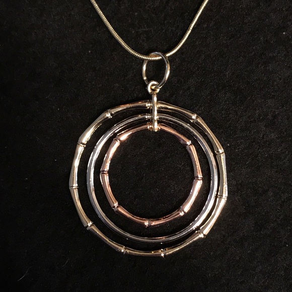 Bamboo Rings Tri-Tone Necklace - Picture 2 of 5